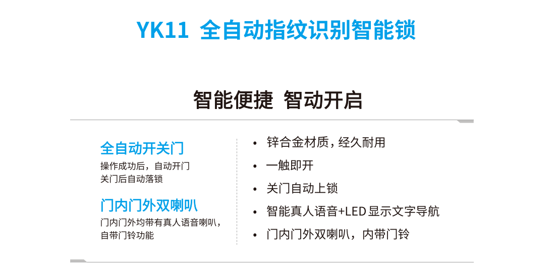 YK11 automatic fingerprint recognition smart lock(图1)