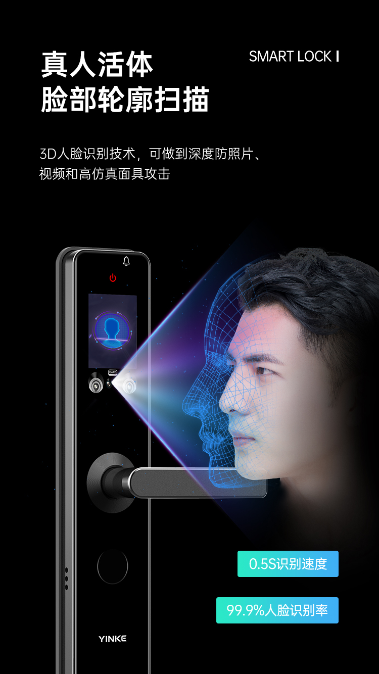 YK02 Face Recognition Smart Lock Pro(图3)